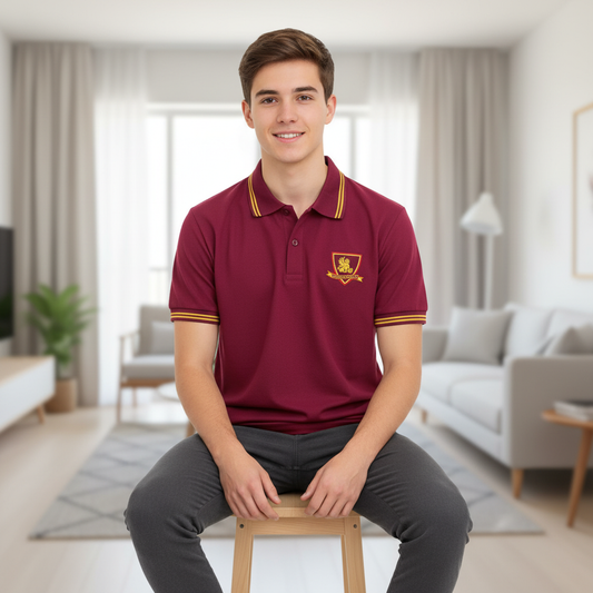 Polera Burdeo Pirque Manga Corta San Marcos