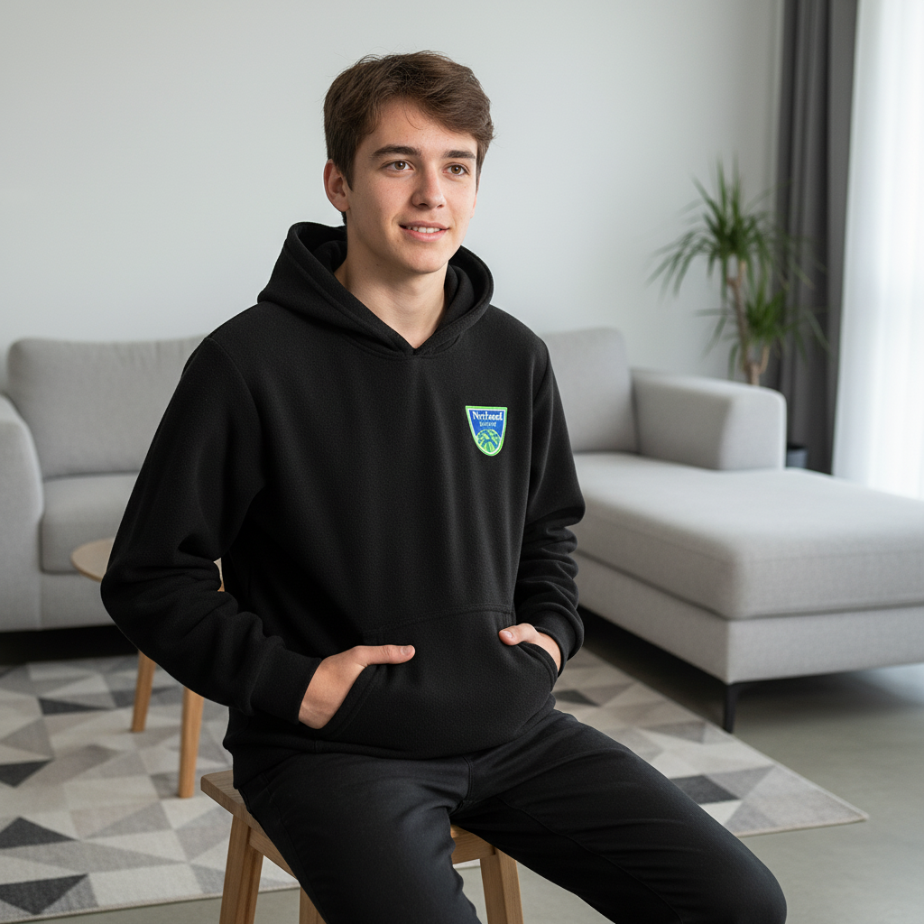 Poleron Canguro Polar Negro Netland School