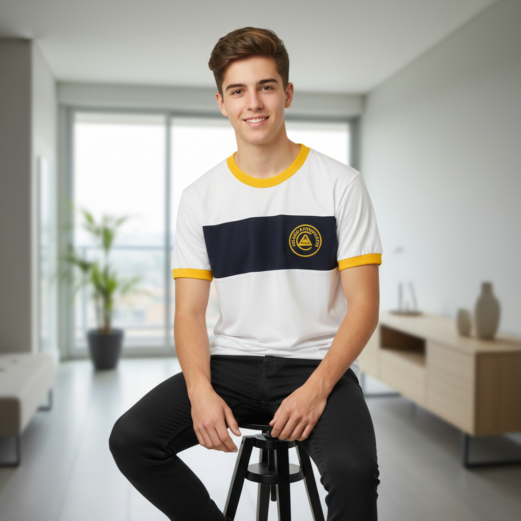 Polera Blanca Hombre Colegio Antofagasta